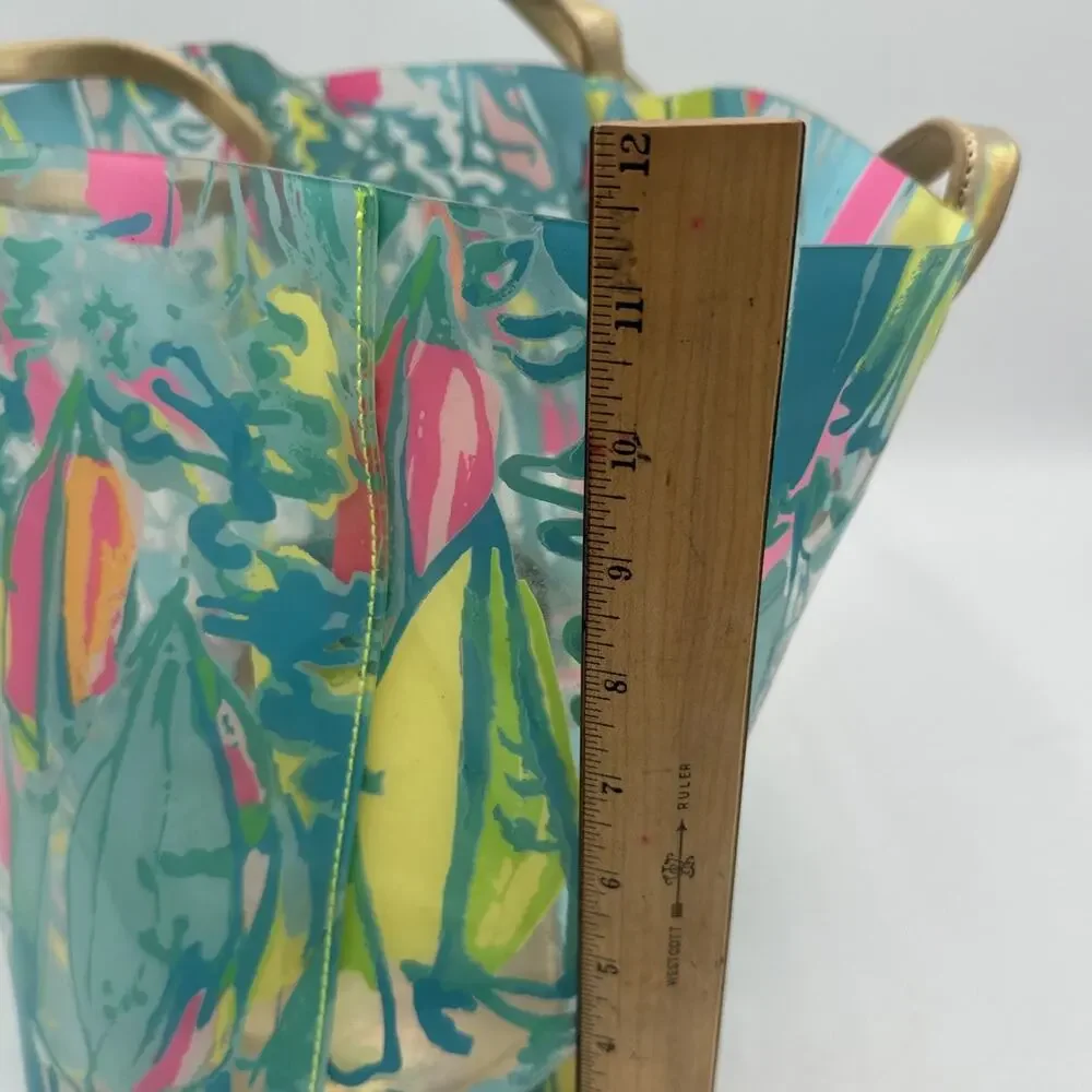 Women Lilly Pulitzer Lighthouse PVC Waterproof Beach Bag Tote
